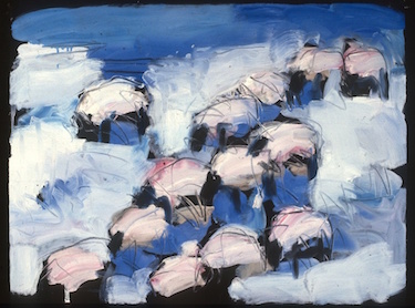 Theodore Waddell Winter Sheep Drawing #2  Oil on Paper 22 x 30 inches